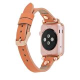 Bouletta Apple Watch Uyumlu Deri Kordon 42-44-45mm Ferro RT NU3 Pembe