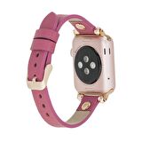 Bouletta Apple Watch Uyumlu Deri Kordon 38-40-41mm RT CP4 Fuşya