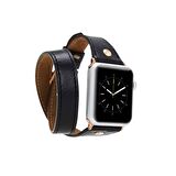 Bouletta Apple Watch Uyumlu Deri Kordon 42-44-45mm Slim Double Tour GT RST1 Siyah