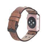 Bouletta Apple Watch Uyumlu Deri Kordon Cross 42-44-45mm BT TN02 Kahve