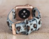 Bouletta Apple Watch Uyumlu Deri Kordon 42-44-45mm Leopar LEO56