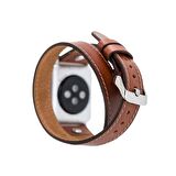 Bouletta Apple Watch Uyumlu Deri Kordon 42-44-45mm Slim Double Tour ST RST2EF Taba
