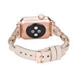 Bouletta Apple Watch Uyumlu Deri Kordon Wanda 38-40-41mm RT ERC3 Bej