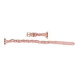 Bouletta Apple Watch Uyumlu Deri Kordon Peggy 38-40-41mm Double Tour Ferro RT NU2 Pembe