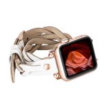 Bouletta Apple Watch Uyumlu Deri Kordon Peggy 38-40-41mm Double Tour Ferro RT F3 Beyaz