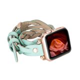 Bouletta Apple Watch Uyumlu Deri Kordon Peggy 38-40-41mm Double Tour RT BRN7 Yeşil