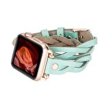 Bouletta Apple Watch Uyumlu Deri Kordon Peggy 38-40-41mm Double Tour RT BRN7 Yeşil