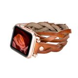 Bouletta Apple Watch Uyumlu Deri Kordon Peggy 38-40-41mm Double Tour Ferro RT RST2EF Taba