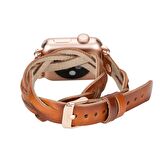 Bouletta Apple Watch Uyumlu Deri Kordon Peggy 38-40-41mm Double Tour Ferro RT RST2EF Taba
