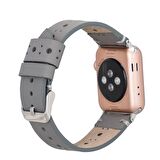 Bouletta Apple Watch Uyumlu Deri Kordon BA8 42-44-45mm RST9 Gri