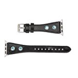 Bouletta Apple Watch Uyumlu Deri Kordon Solitaire 38-40-41mm Slim Ferro Trok RST1 Siyah