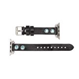 Bouletta Apple Watch Uyumlu Deri Kordon Solitaire 38-40-41mm Ferro Trok RST1 Siyah