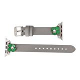 Bouletta Apple Watch Uyumlu Deri Kordon Clover 38-40-41mm ST RST9 Gri