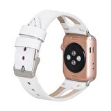Bouletta Apple Watch Uyumlu Deri Kordon BA2 42-44-45mm F3 Beyaz