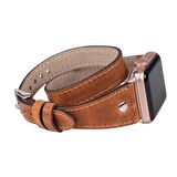 Apple Watch Uyumlu Deri Kordon 42-44-45mm Slim DT ST V18
