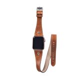 Apple Watch Uyumlu Deri Kordon 42-44-45mm Slim DT ST V18