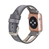 Bouletta Apple Watch Uyumlu Deri Kordon BA2 42-44-45mm RST9EF Gri