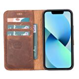 Apple iPhone 12 mini Uyumlu Deri Cüzdanlı Kılıf G2 Antik Kahve