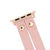 Bouletta Apple Watch Uyumlu Deri Kordon Ely Double Tour NU2 Pembe