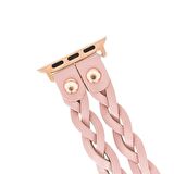 Bouletta Apple Watch Uyumlu Deri Kordon York Double Tour NU2 Pembe