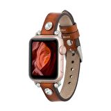 Bouletta Apple Watch Uyumlu Deri Kordon Visby 38-40-41mm Ferro RST2EF Taba
