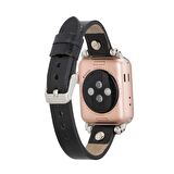 Bouletta Apple Watch Uyumlu Deri Kordon Visby 38-40-41mm Ferro RST1 Siyah