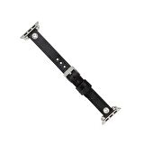 Bouletta Apple Watch Uyumlu Deri Kordon Visby 38-40-41mm Ferro RST1 Siyah