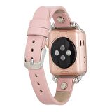 Bouletta Apple Watch Uyumlu Deri Kordon Visby 38-40-41mm Ferro NU2 Pembe