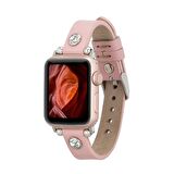 Bouletta Apple Watch Uyumlu Deri Kordon Visby 38-40-41mm Ferro NU2 Pembe