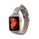 Bouletta Apple Watch Uyumlu Deri Kordon Visby 38-40-41mm Ferro RST9 Gri