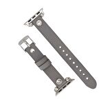 Bouletta Apple Watch Uyumlu Deri Kordon Visby 38-40-41mm Ferro RST9 Gri