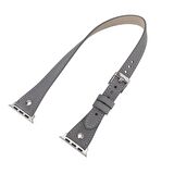 Bouletta Apple Watch Uyumlu Deri Kordon 42-44-45mm Slim Double Tour ST RST9 Gri