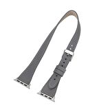 Bouletta Apple Watch Uyumlu Deri Kordon 42-44-45mm Slim Double Tour QUA RST9 Gri