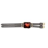 Bouletta Apple Watch Uyumlu Deri Kordon Ely Double Tour Gold Trk RST9 Gri