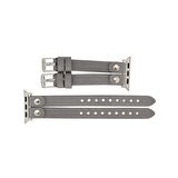 Bouletta Apple Watch Uyumlu Deri Kordon Ely Double Tour Silver Trk RST9 Gri