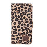 Apple iPhone 13 Pro Uyumlu Deri Cüzdanlı Kılıf Leopar Desen