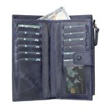 Lozan 6.5 inch Uyumlu Deri Kartlıklı Kılıf TN5 Mavi