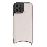 Apple iPhone 12 Pro Max Uyumlu Deri Askılı Kılıf UFW ERC3 Bej