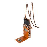 Avjin 6.9 inch Uyumlu Deri Kılıf Cüzdan Askılı LEO1 Leopar