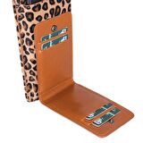 Avjin 6.9 inch Uyumlu Deri Kılıf Cüzdan Askılı LEO1 Leopar
