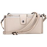Lozan Strap 6.5 inch Uyumlu Deri Kartlıklı Kılıf ERC3 Bej