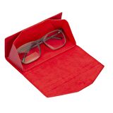 Smart Glass Deri Gözlük Kılıfı V4EF Kırmızı