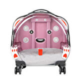 Ice Pet Tekerlekli Çekçekli Kedi Köpek Taşıma Valizi, 42x44 x23 cm, Pembe
