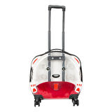 Ice Pet Tekerlekli Çekçekli Kedi Köpek Taşıma Valizi, 42x44 x23 cm, Şeffaf