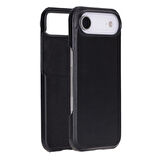 Apple iPhone 17 Air için, Hakiki Deri, El Yapımı Kılıf, Magsafe ile uyumlu, İç Yüzeyi Kadife, Kömür Siyah