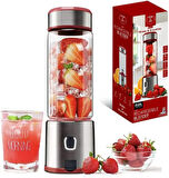 Şarjlı 450 ml Hacimli Paslanmaz Çelik 6 Bıçaklı Buz Kırabilen Kişisel Blender, Spor, Bebek, Seyehat, Smoothie, Milkshake, Kırıcı, Parçalıyıcı
