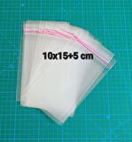 YAPIŞKAN BANTLI ŞEFFAF POŞET 10X15+5 CM (10X20 CM) 100 ADET
