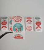 MERRY CHRISTMAS ETİKET STICKER 2,5 cm ÖLÇÜSÜNDE 48 ADET