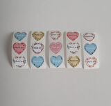 KALP ŞEKLİNDE THANK YOU ETİKET STICKER - 2,5 CM ÖLÇÜSÜNDE 48 ADET - ÇOK RENKLİ