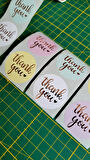 THANK YOU ETİKET STICKER - 3,8 CM ÖLÇÜSÜNDE 40 ADET - ALTIN YALDIZ BASKILI